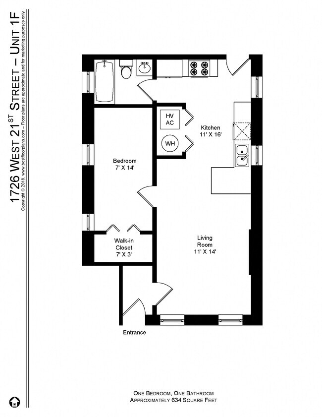 Plano de planta - 1726 W. 21st St.