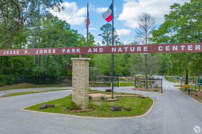 Jesse H. Jones Park & Nature Center provides visitors with miles of pathways for walking, running, and biking.