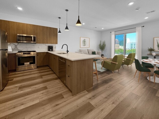 open floor plan kitchen and living - 289-293 Halsey St