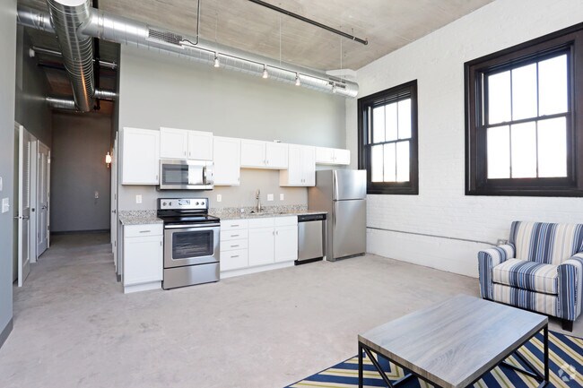 2HAB, 2BA - 1,175 ft² - Sala de estar - Pershing Hill Lofts