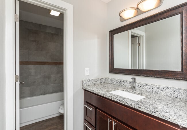 2BR, 1BA - 900SF (B3) Bathroom - iConic At The Station