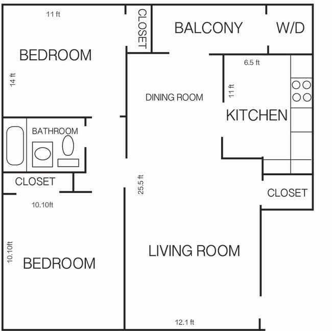2BR/1BA - Village Court
