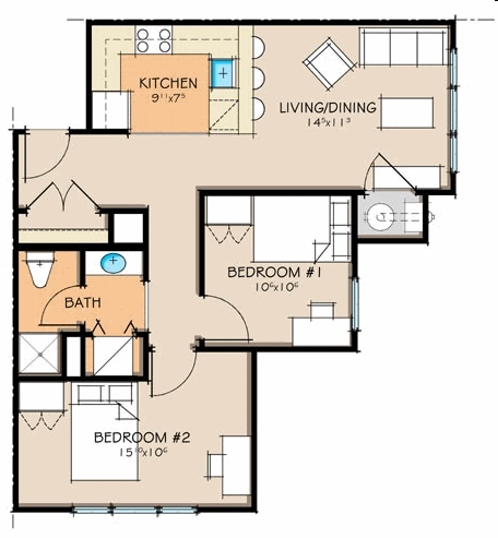 2BR/1BA - The Edge at West Chester