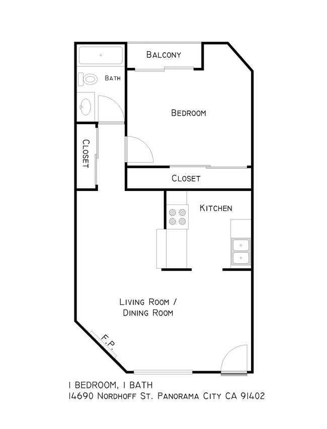 1BR/1BA - Nordhoff Tower Apartments