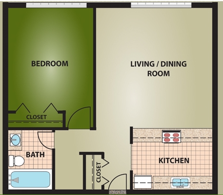 Plano de planta - Winhaven Court Apartments