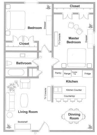 1/1 Floor Plan - 6426 Hansen Blvd