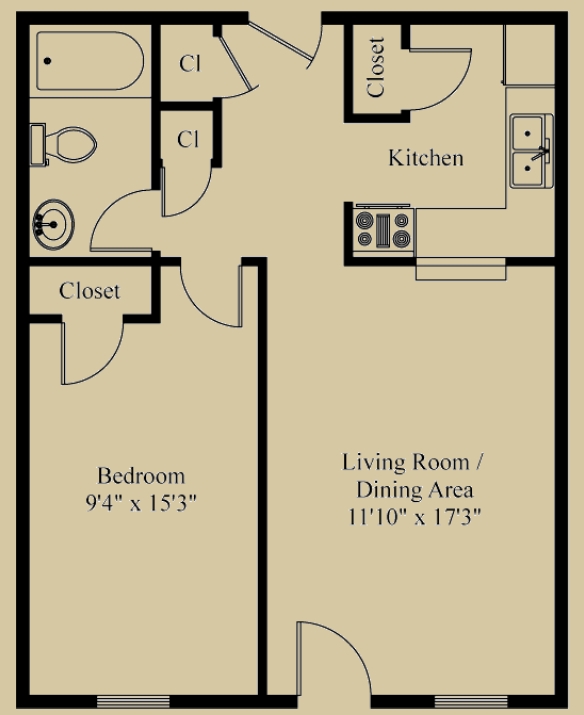 1HAB/1BA - Somerset Manor Apartments