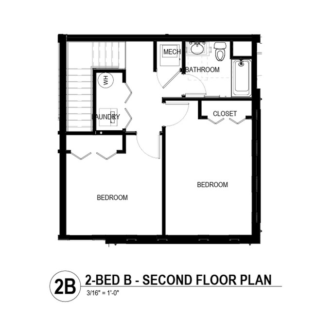 Plano de planta - Forest Ave Rowhomes