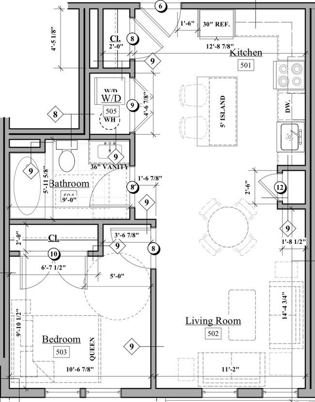 Plano de planta - 1305 HYDE PARK