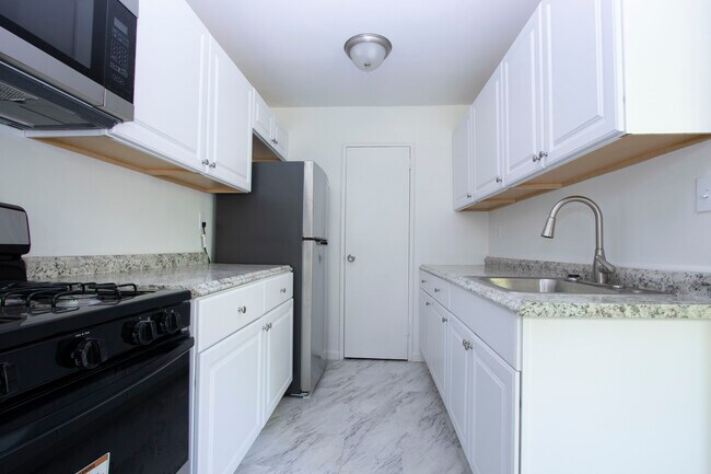 Cocina recientemente renovada con electrodomésticos de acero inoxidable. - High Park Terrace
