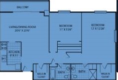 Kimberly Park Apartments – Two Bedroom End Suite