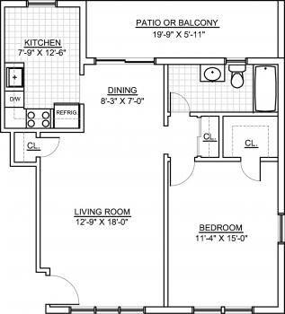 1BR/1BA - Chestnut Willow
