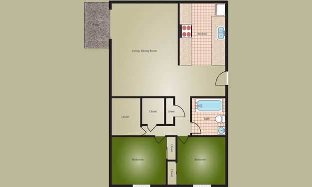 2BR/1BA - Lawrence Saltis Plaza