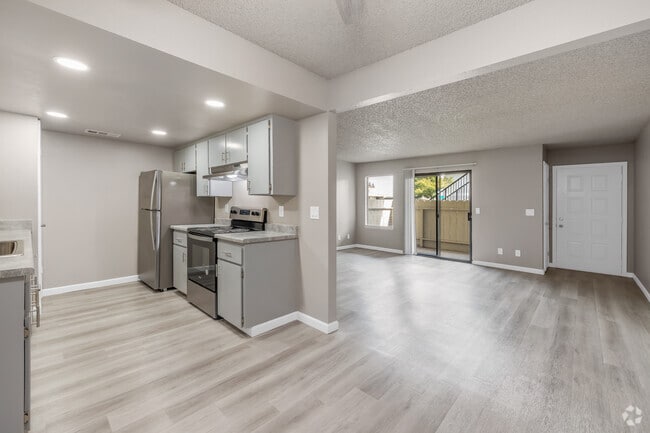 View of Kitchen and Living Room - Harvest Apartments