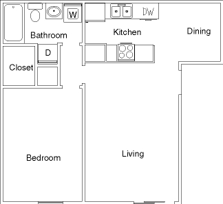 1BR/1BA - Indian Creek Apartments