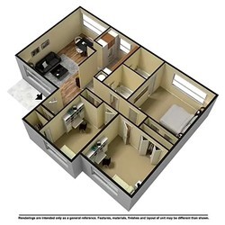 3-Bedroom, 2-Bathroom Floor Plan - Chester Park Estate