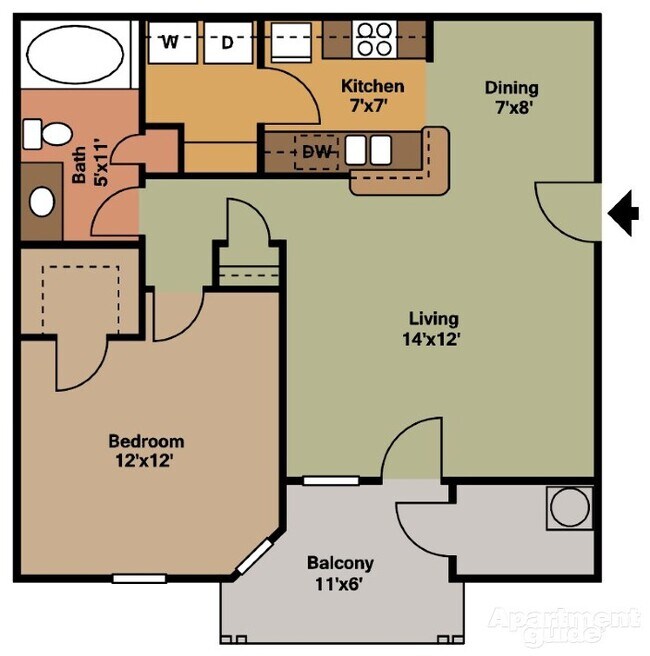 1 dormitorio, 1 baño - 733 pies cuadrados - Lenox Park