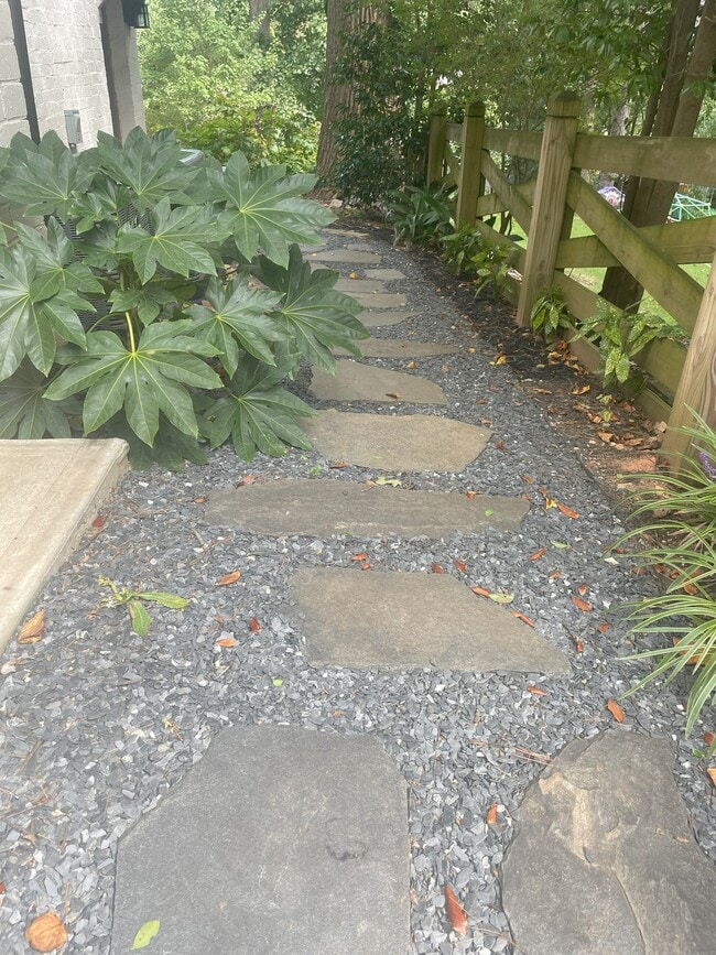 Lovely landscaped path to apartment entrance - 460 E Pharr Rd