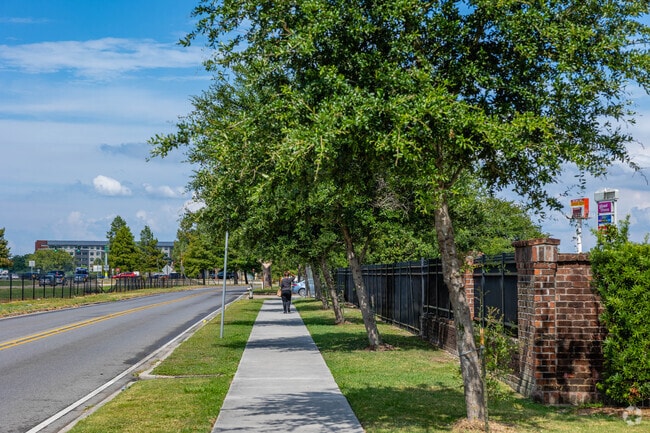 Shaded sidewalks are found in West Lake Forest.