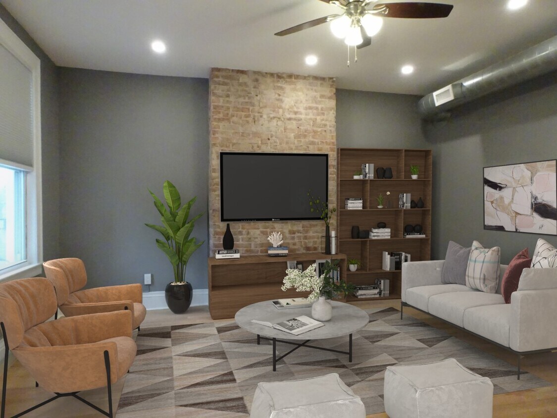 Spacious LRm w exposed brick - 530 Palisade Ave
