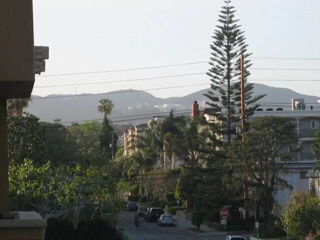 Looking at the Getty Paul Museum on hill from - 1845 Federal Ave