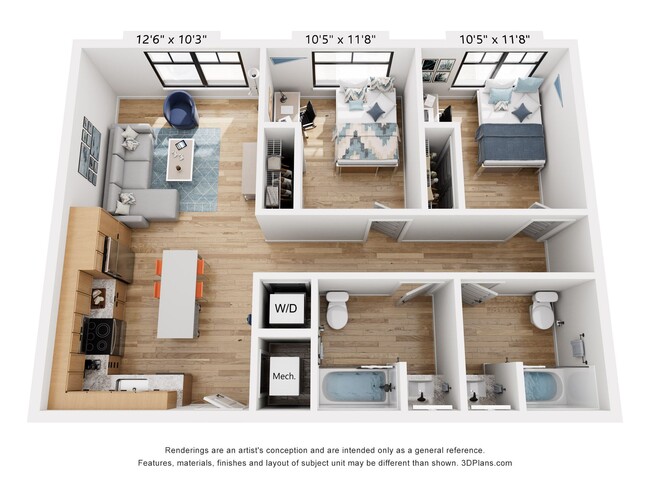 Plano de planta - 105 E Armory Ave