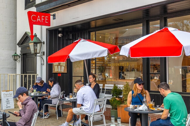 Sit outside at Cafe Lift, a family-owned cafe serving classic American fare in Haddonfield.