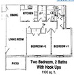 2 BED / 2 BATH with w/d connections