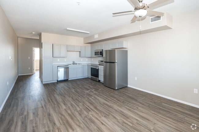 1BR, 1BA - 645SF - Living Room/Kitchen - The Orchards