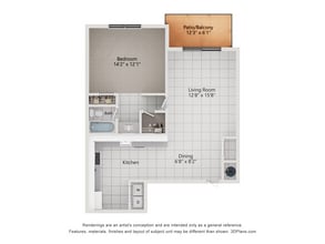 A4R_890_1Bed_1Bath - 4120 at Palm Beach Gardens