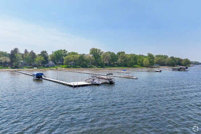 Large lakefront homes have private lake access to White Bear Lake.