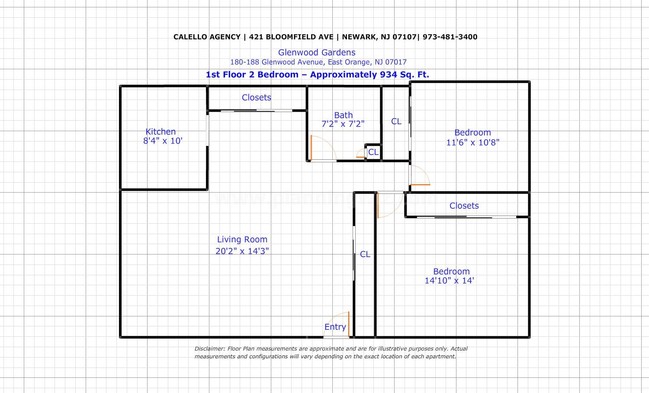 2BR/1BA - Glenwood Gardens