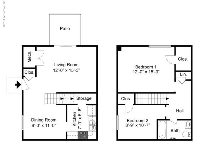 2HAB/1BA - Millwood Townhouses