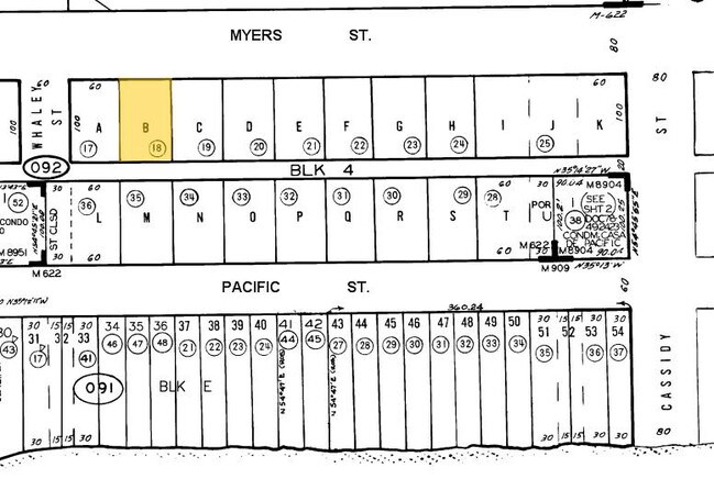 Mapa de la parcela - 1705 S Myers St