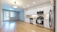 Located at 3411 Grande Vista Pkwy in Riverside, CA, this 2-bedroom, 1-bathroom home offers a thoughtfully laid-out single-floor plan designed for comfortable everyday living. The open-concept kitchen and living area serves as the heart of the home, featuring light wood-style flooring that flows seamlessly throughout. The kitchen is well-appointed with white shaker-style cabinetry, ample upper and lower storage, light countertops, and a full suite of stainless steel appliances including a gas range, built-in microwave, dishwasher, and a French door refrigerator with an in-door ice and water dispenser. Recessed lighting illuminates the space, complemented by a decorative pendant fixture over the dining area. The living room offers natural light through blinds-covered windows and a ceiling fan for year-round comfort. The spacious primary bedroom features plush carpeting, dual windows that invite natural light, and a walk-in closet with built-in shelving. The second bedroom also includes carpeted flooring, a ceiling fan, and access to natural light. The full bathroom is clean and functional, featuring a shower-tub combo and wood-style flooring. A hallway connects the rooms efficiently, completing this well-organized and move-in-ready home.