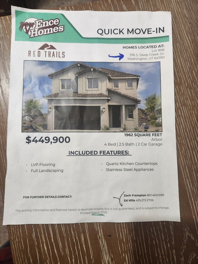 Home is currently in the process of being built. Expected completion date first part of June - 501 S Deep Creek Dr