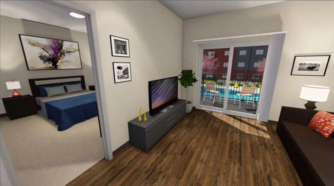 At The Flats at WSU, you simply open the door and start living. Everything from the bed to the sofa to the flatscreen TV is included. - The Flats at WSU