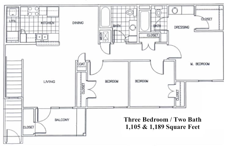 Three Bedroom / Two Bath - Mill Creek and Millie Street Apartments