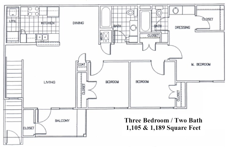 Tres habitaciones/dos baños - Mill Creek and Millie Street Apartments