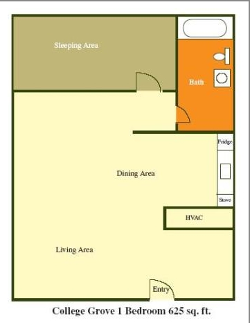 1BR/1BA - College Grove