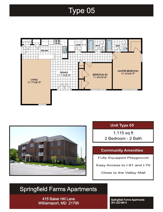 2bd x 2 baños - Springfield Farms Apartments