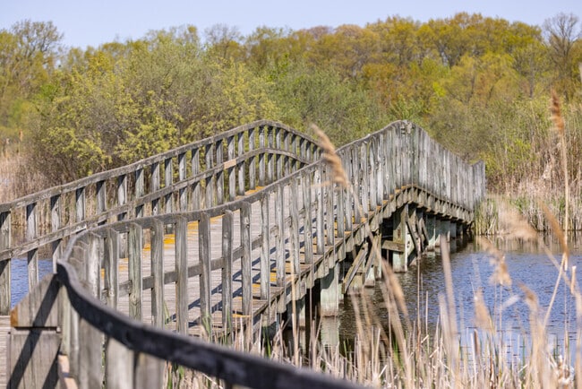 Trails at Crosswinds Marsh Nature Preserve wind through scenic wetlands near Belleville.