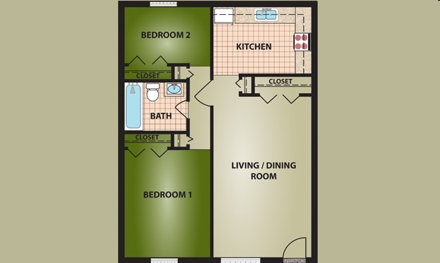 2BR/1BA - Danville Commons