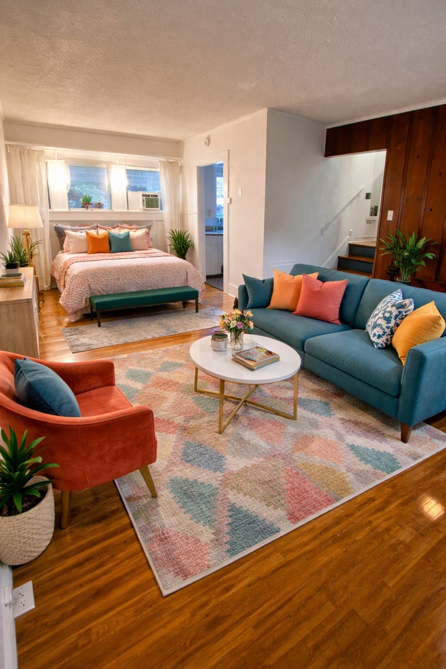 Virtually Staged Living Room - 7270 1/2 Fountain Ave