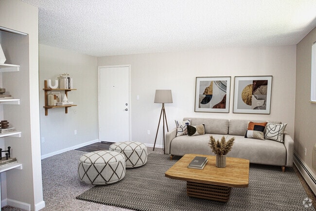 1BR, 1BA - Living Room (Cottonwood) - Lamar Village Apartments