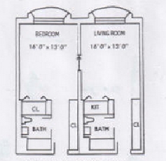 1BR/2BA - Sun Tower