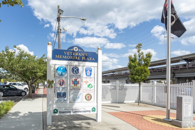 Right near the LIRR station in Copiague, NY is Veterans Memorial Plaza.