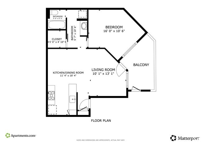 1BR, 1BA -700SF - Cantala Apartments