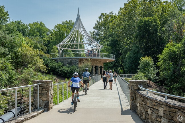 Pedestrian-friendly walkways run throughout the McBee Avenue area in Greenville.