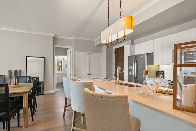 From casual breakfasts to hosted dinners, this spacious kitchen layout makes every moment feel effortless and refined - The Residence Buckhead Atlanta